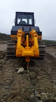 bulldozer working at quarry