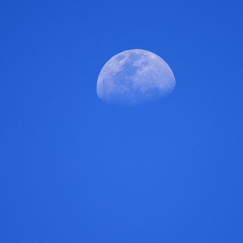 Moon with blue sky