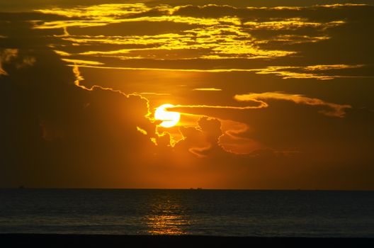 Wongamat Beach Sun. North of Pattaya City, Thailand.