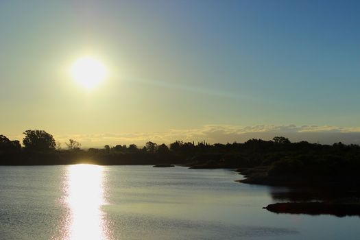 sunset in the lake