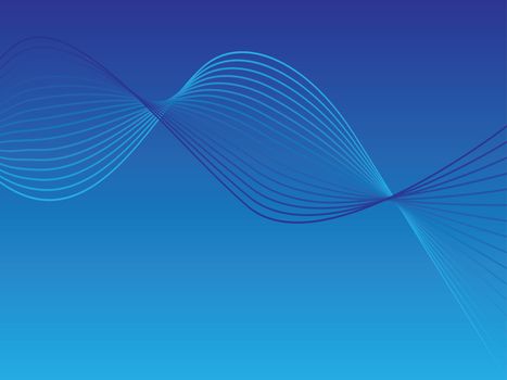 Abstract wave vector background on blue background backdrop