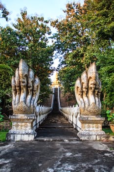 Serpent stairs at wat khao wang chao thailand