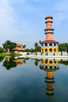 Tower in Royal summer residence Bang Pa In at ayutthaya ,thailand