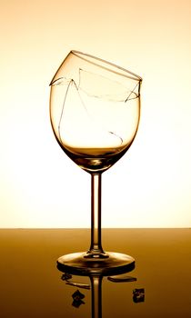 Broken vine glass