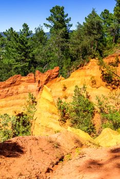 Red Cliffs in Roussillon (Les Ocres), Provence, France 