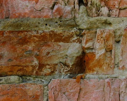 The remains of the old brick wall for the background