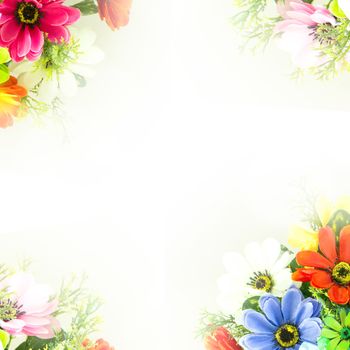 Flower background.  Fake flowers to create a beautiful