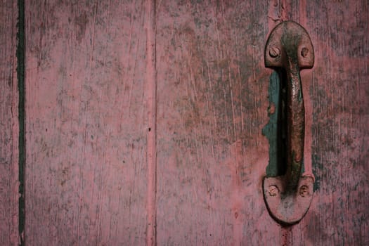 pink texture of the door wood with Door handles