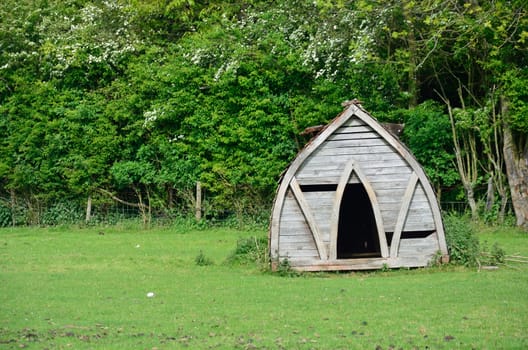 Ancient wooden pig hut