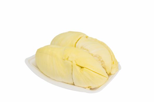 Close up of Durian isolated on white background