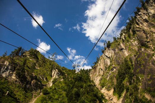 The elevator in the high Alps mountains