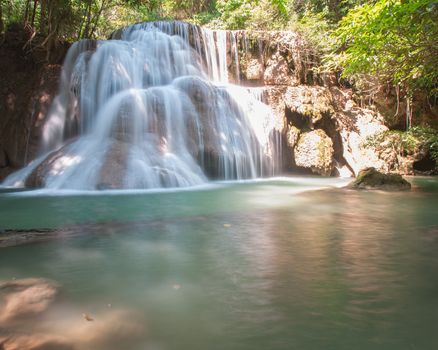 Waterfall  Huay Mae Kamin Kanchanaburi of Thailand