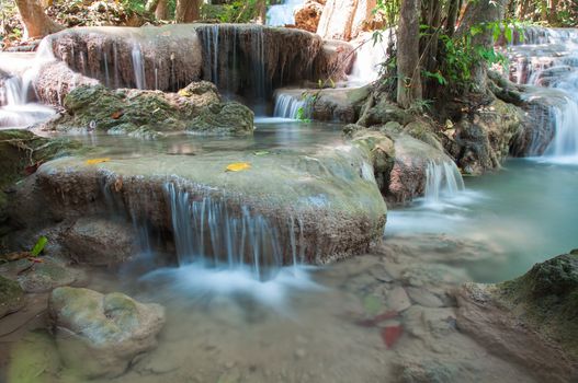 Waterfall  Huay Mae Kamin Kanchanaburi of Thailand