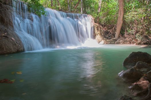 Waterfall  Huay Mae Kamin Kanchanaburi of Thailand