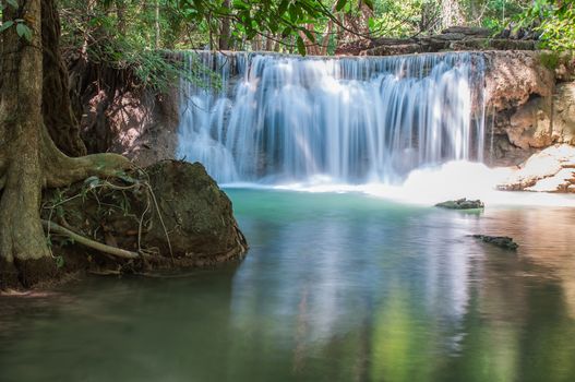 Waterfall  Huay Mae Kamin Kanchanaburi of Thailand