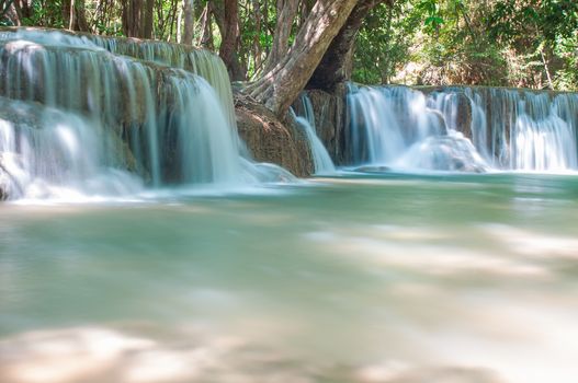 Waterfall  Huay Mae Kamin Kanchanaburi of Thailand