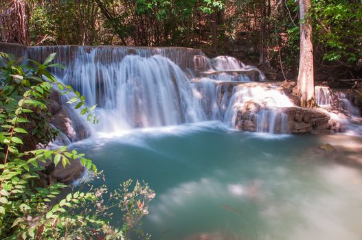 Waterfall  Huay Mae Kamin Kanchanaburi of Thailand