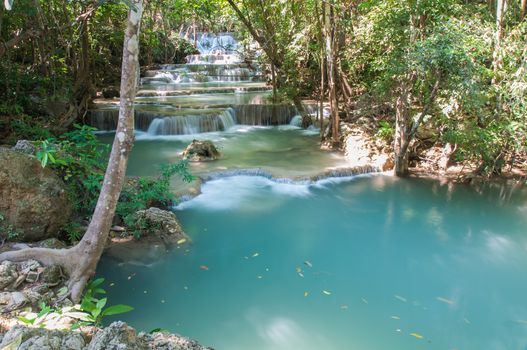 Waterfall  Huay Mae Kamin Kanchanaburi of Thailand