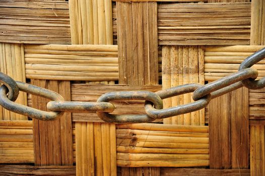 chain and bamboo fence background