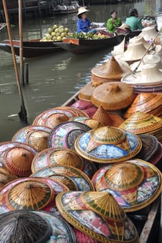 Colorful Asian conical hats.