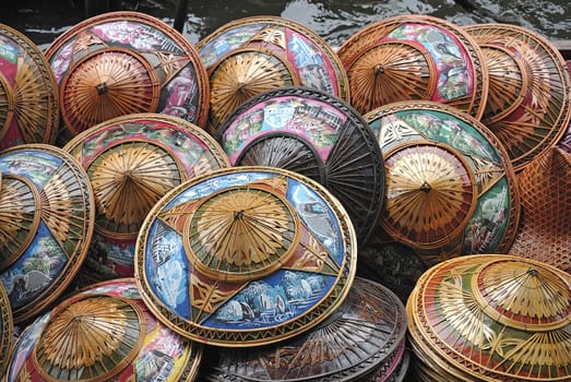 Colorful Asian conical hats.