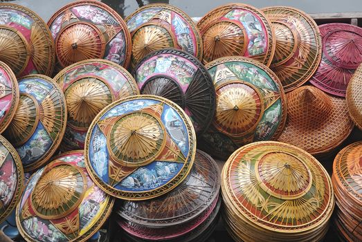 Colorful Asian conical hats.