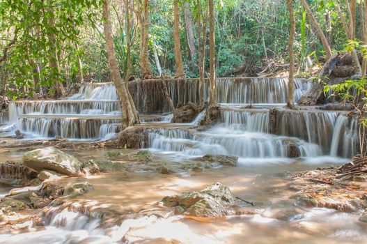 Waterfall  Huay Mae Kamin Kanchanaburi of Thailand