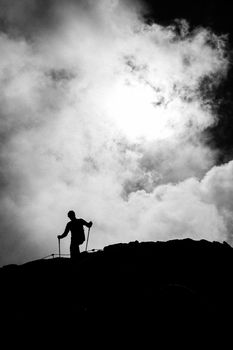Trekking in high Alps mountains Austria