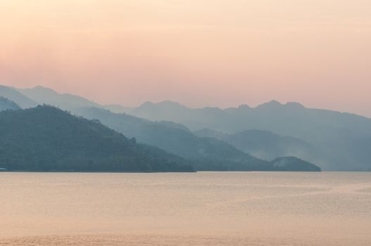 Scenic of Srinakarin dam at kanchanaburi of Thailand