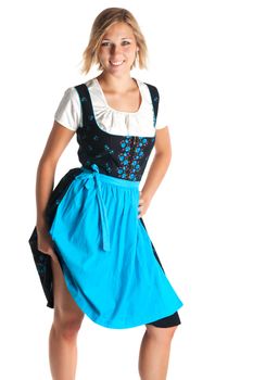 woman in a bavarian dress
