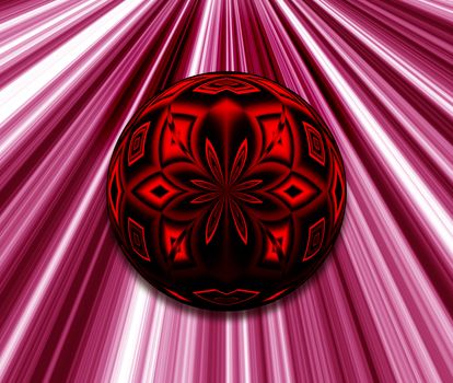 Abstract Red Sphere at lights background