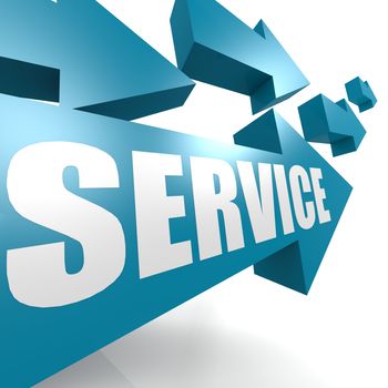 Service arrow in blue