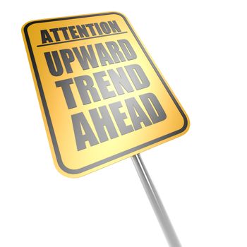 Upward trend ahead road sign