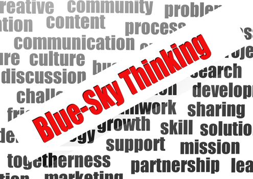 Blue-sky thinking word cloud