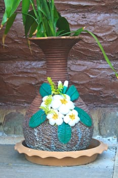 Potted plants on a front porch home
