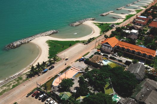 Erosion of Rayong province, the Gulf of Thailand.