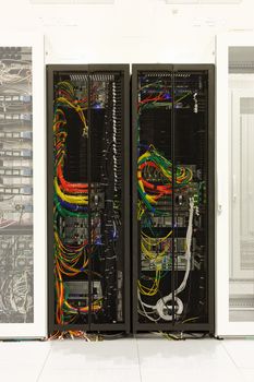 Network cables of a server in a data center