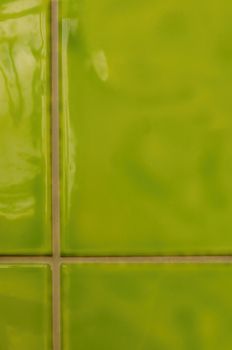 Four green tiles, nice background texture and pattern