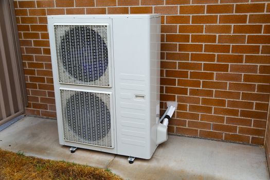 Exterior unit of an air conditioner on the wall