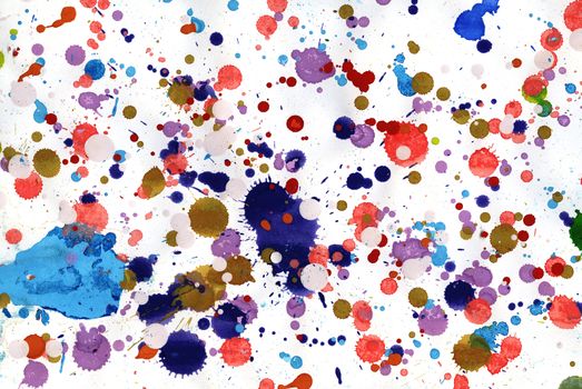 Close up of paper painted used dripping technique