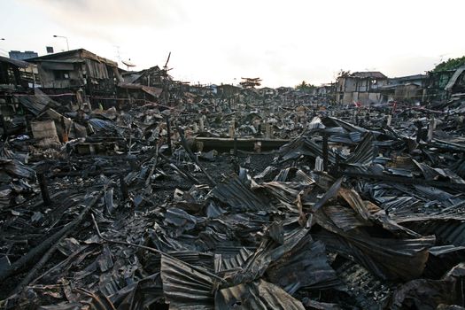 After fire at slum in Bangkok, Thailand