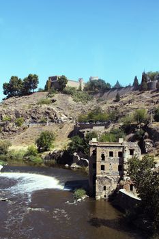View on Toledo wall and river at summy day