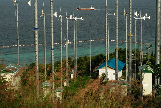 Windturbine in koh lan, pattaya, thailand