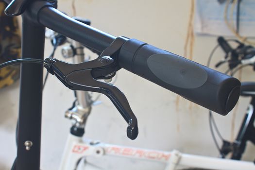 bicycle handle bars with the brake lever