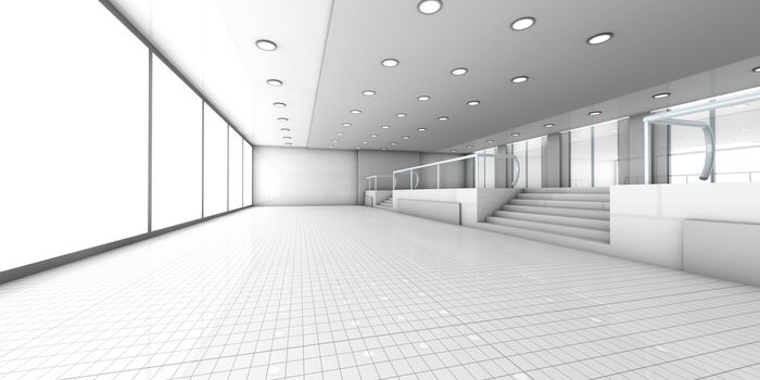 A empty office. Architectural visualisation. 3D rendered Illustration.
