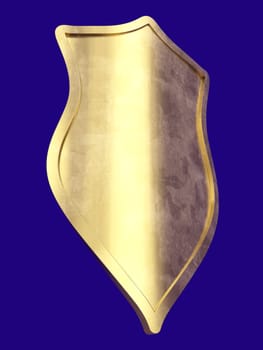 3D rendered Illustration. A fantasy metal shield.