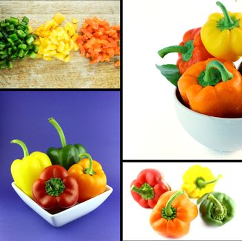 Healthy and organic food, Set of fresh colorful sweet bell pepper.