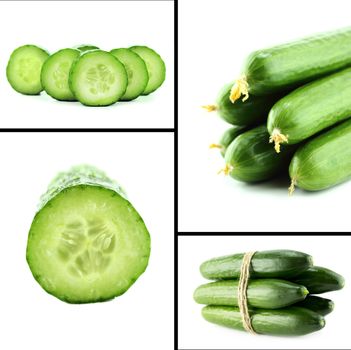 Healthy and organic food, Set of fresh Cucumber .