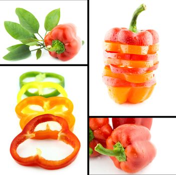 Healthy and organic food, Set of fresh colorful sweet bell pepper..