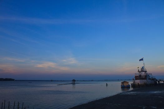 Beautiful sunset in the tropical sea, Thailand 